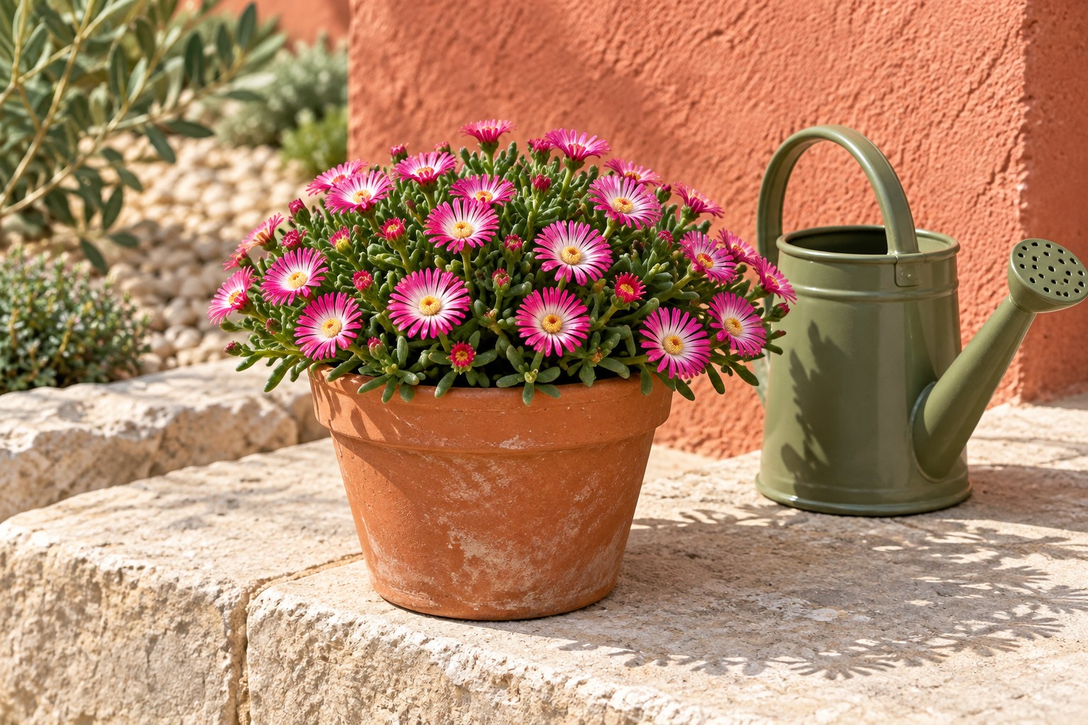Mittagsblumen für den Garten in einer KI-gestalteten Szene nach dem Original-Shopbild