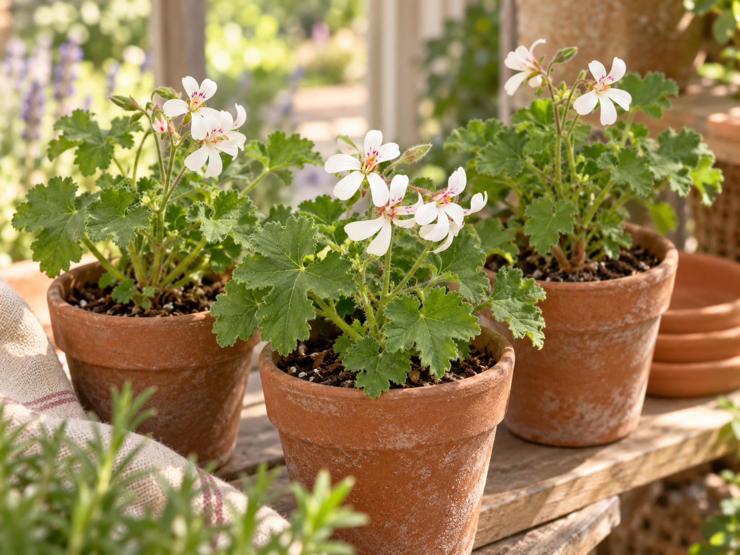 Vergrößerte KI-Detailansicht von Pelargonium · duftende Hybridauswahl