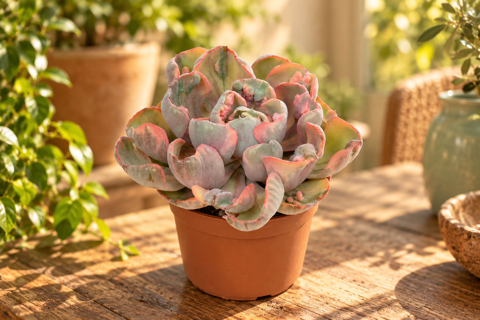 KI-gestaltete zweite Ansicht von Echeveria 'Cleopatra'