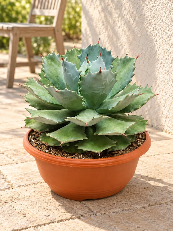 Agave potatorum in einer hellen, zur Liefergröße passenden Szene