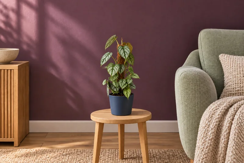 Silberblatt-Philodendron in einer KI-gestalteten Szene nach dem Original-Shopbild