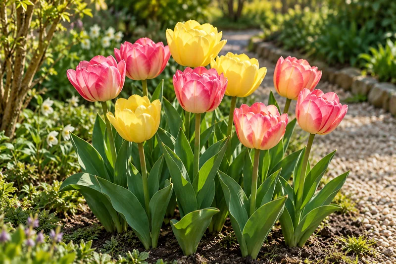 KI-gestaltete Szene von Tulipa, Handelsauswahl Foxtrot Mix am passenden Standort