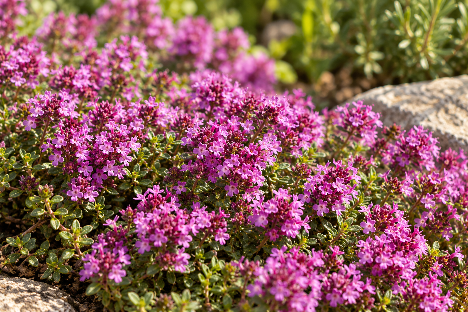 Vergrößerte spätere Thymianblüte in kräftigem Rosa bis Karminrot