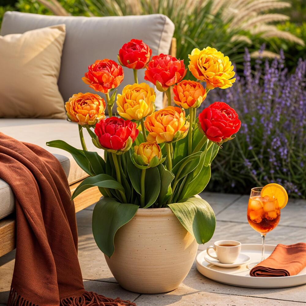 Original-Shopaufnahme: Exotenherz Blumenzwiebeln - Tulpen Tulipa Gudoshnik Double gefüllt blühend (12 Stück) Durchmesser 11-12 cm